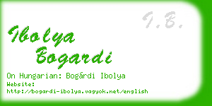 ibolya bogardi business card