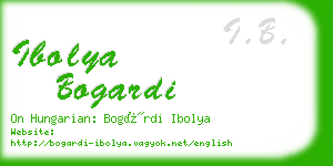 ibolya bogardi business card